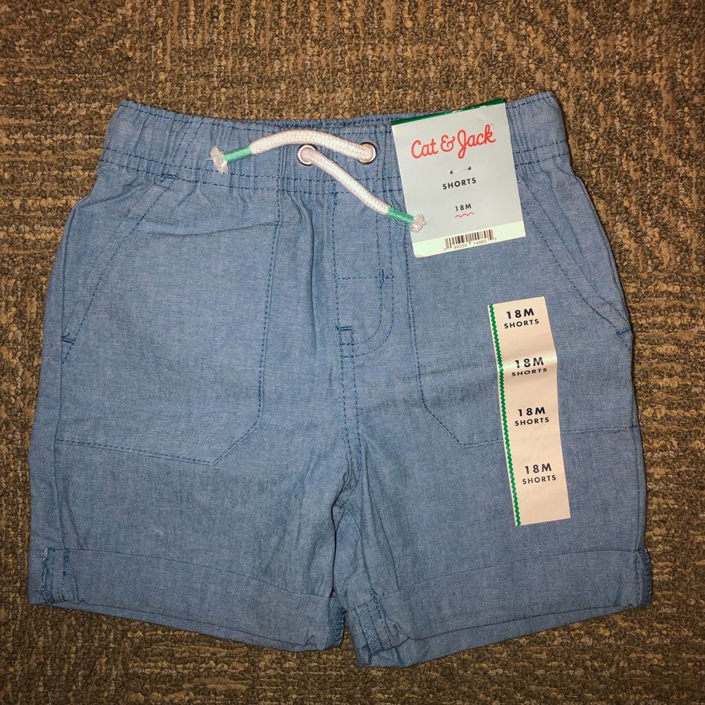 Cat & Jack Chambray Shorts, 18m, NWT